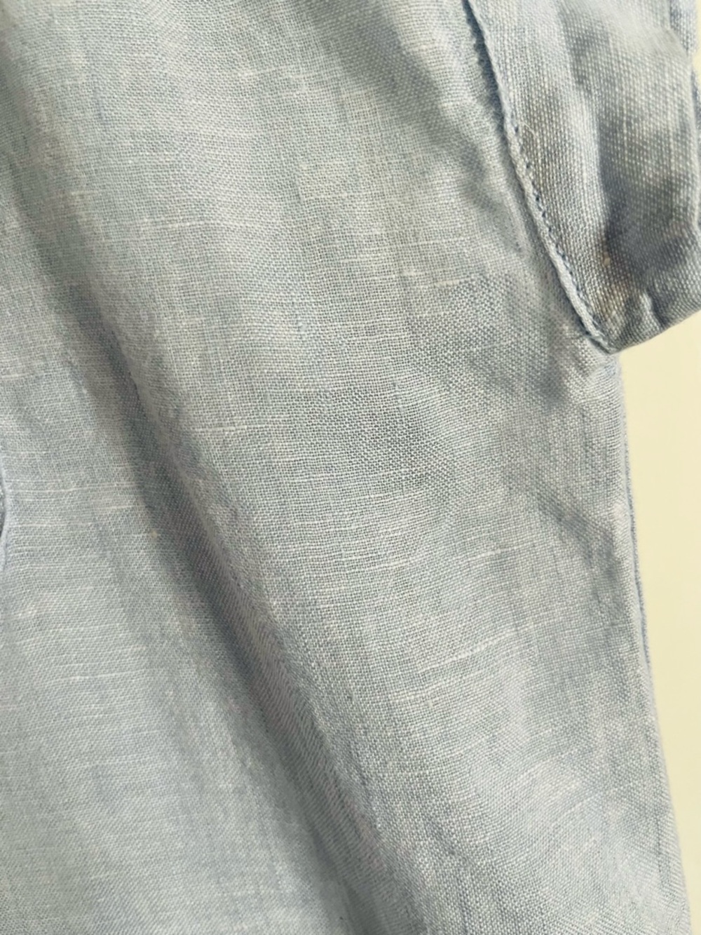 Tahari Oversized Light Blue 100% Linen Cap Sleeve Tunic Shirt - Picture 6 of 8